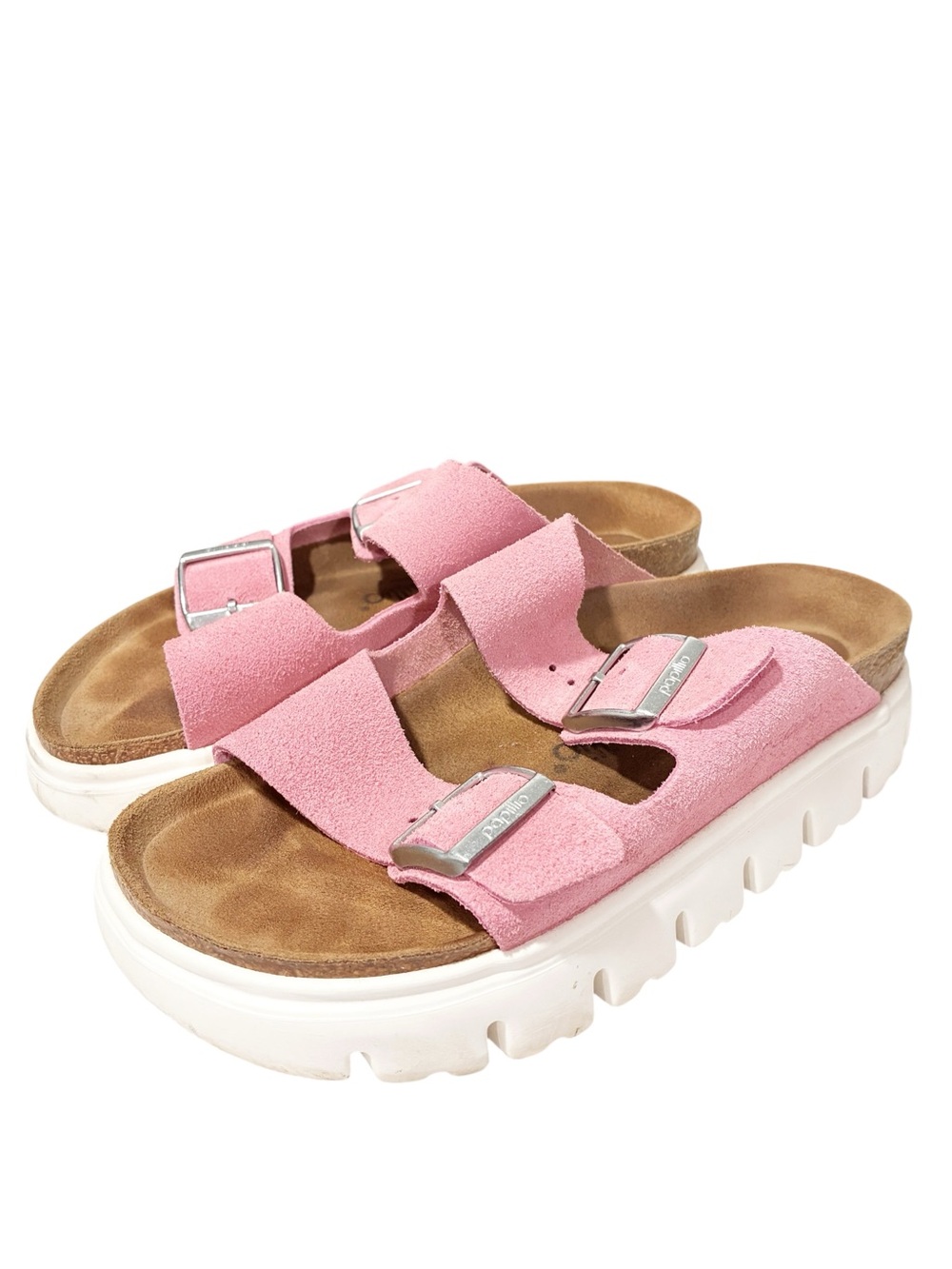 Birkenstock Papillio Arizona Chunky Suede Leather in Pink Clay Sandal Size 7